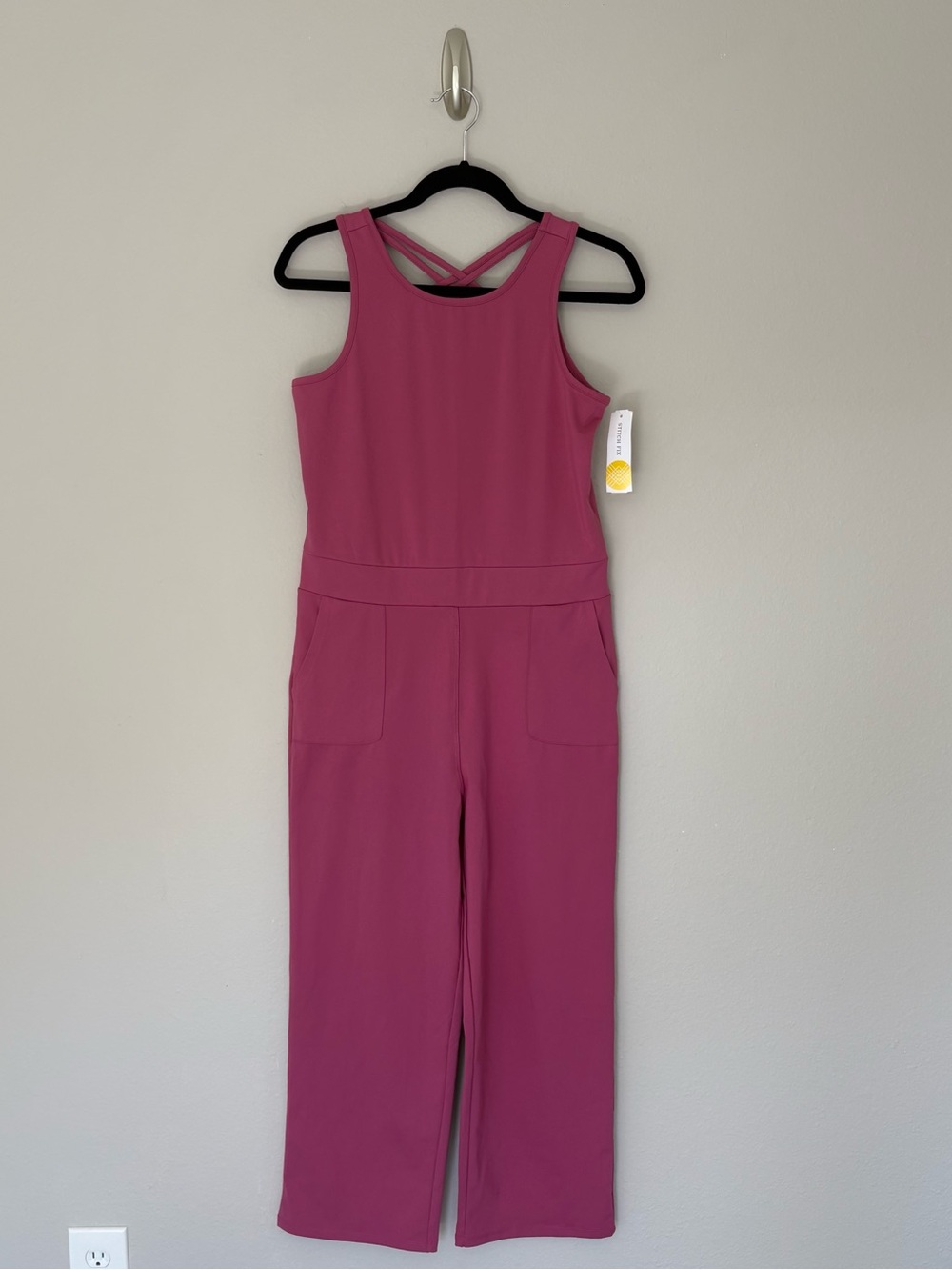 NWT We Wander Girls Wide Leg Sleeveless Jumpsuit Mauve Pink XL 16/18